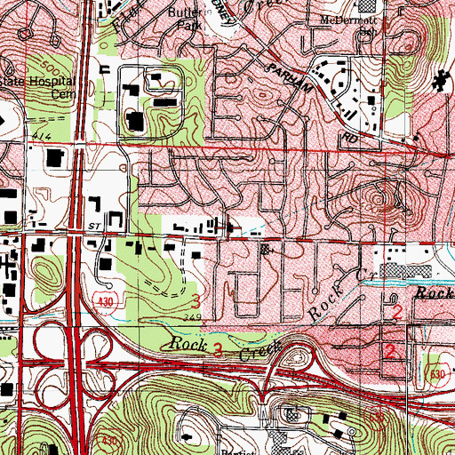 Topographic Map of Markham United Methodist Church, AR