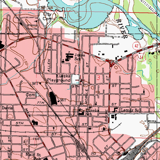 Topographic Map of Church of God, MS