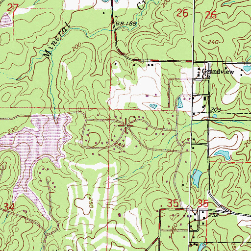 Topographic Map of Country Club Estates, MS