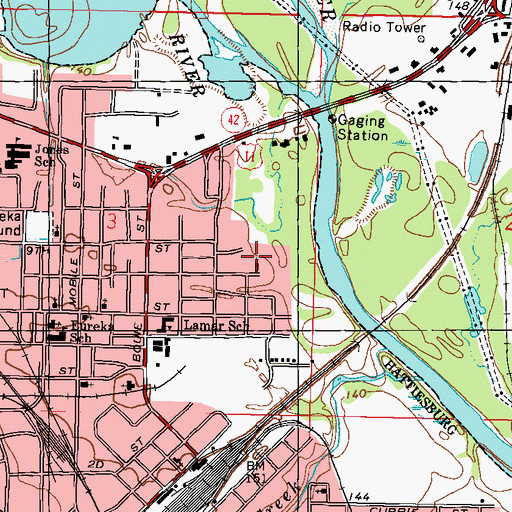 Topographic Map of Ebenezer Baptist Church, MS