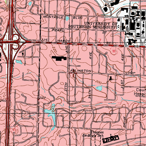 Topographic Map of Episcopal Church of the Ascension, MS