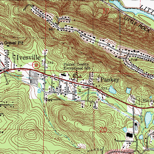 Topographic Map of Marks Chapel United Methodist Church, AR