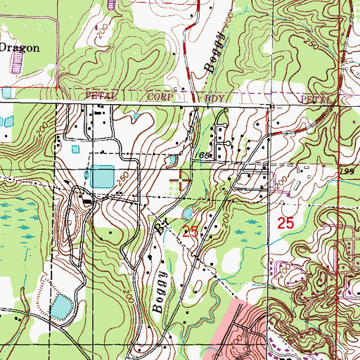 Topographic Map of Greenwich Church (historical), MS