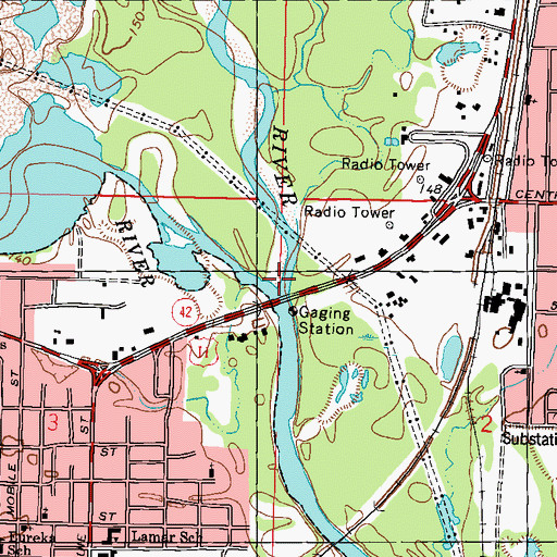 Topographic Map of Rawls Ferry (historical), MS