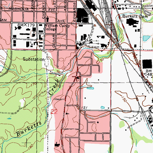 Topographic Map of Victory Assembly of God Church, MS