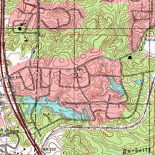 Topographic Map of Woodhaven, MS