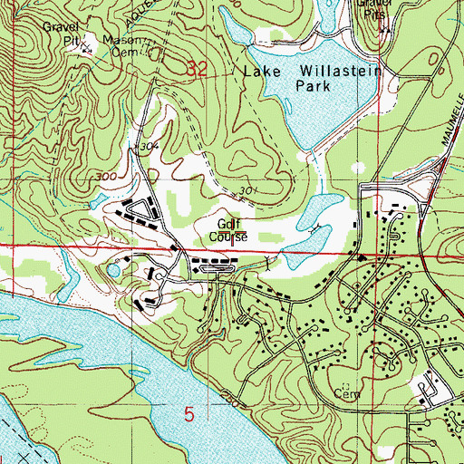 Topographic Map of Maumelle Country Club, AR