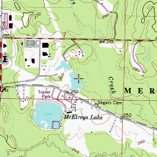 Topographic Map of Beatrice Lake, MS