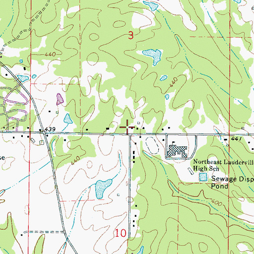 Topographic Map of Bunnie (historical), MS