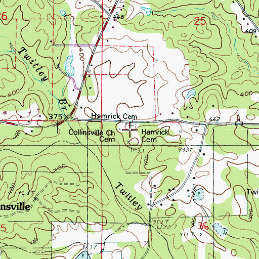 Topographic Map of Collinsville Church Cemetery, MS