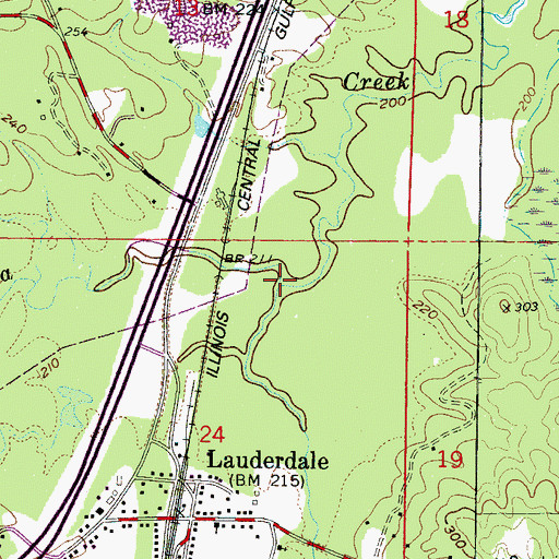 Topographic Map of Davis Mill (historical), MS