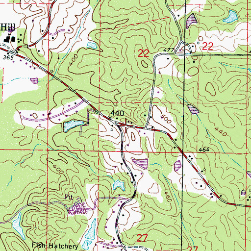Topographic Map of Dripp Off School (historical), MS