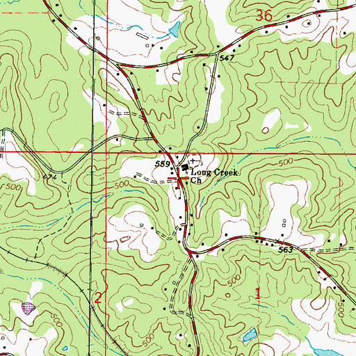 Topographic Map of Enzor, MS