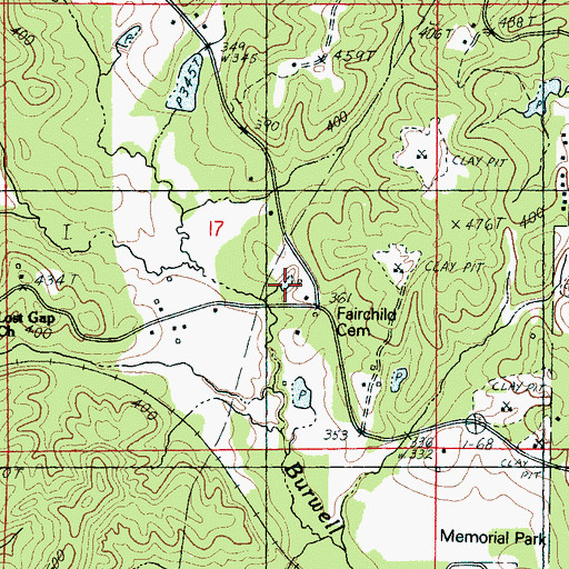 Topographic Map of Fairchild Springs, MS