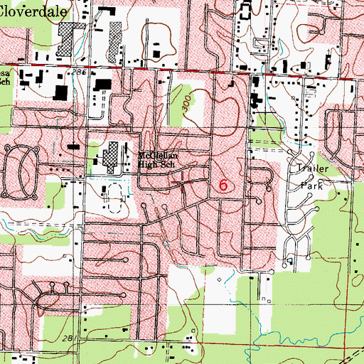 Topographic Map of McClellan Place, AR