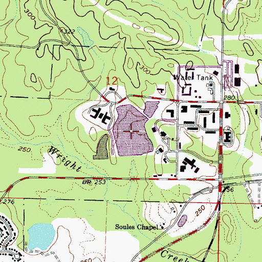 Topographic Map of Helen Lake, MS