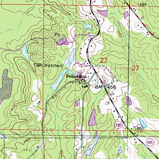 Topographic Map of Lower Store (historical), MS