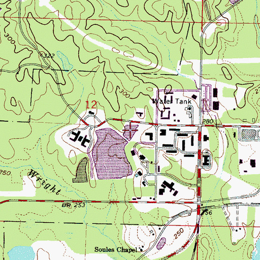 Topographic Map of Maftin C Tant Lake, MS