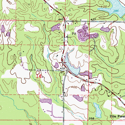 Topographic Map of McDonalds Store (historical), MS