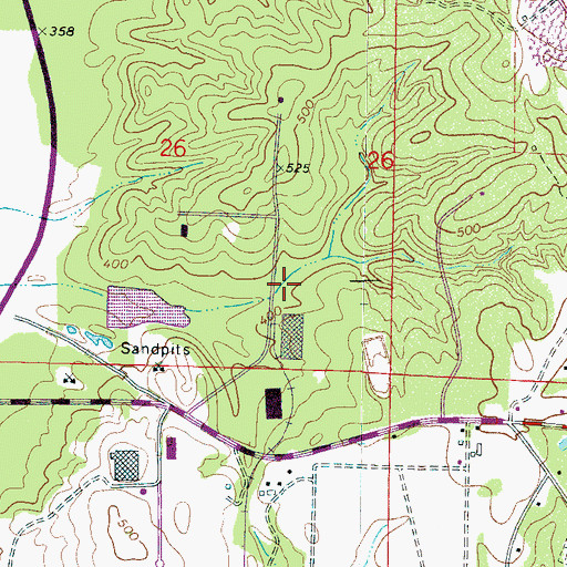 Topographic Map of Meadows Mill (historical), MS
