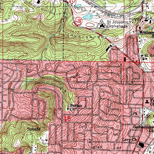 Topographic Map of Melanie Park, AR