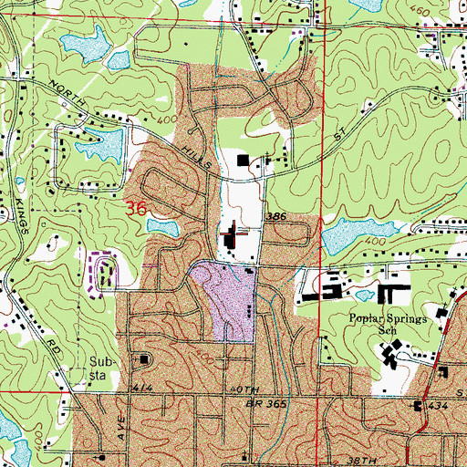 Topographic Map of North Hills Shopping Center, MS