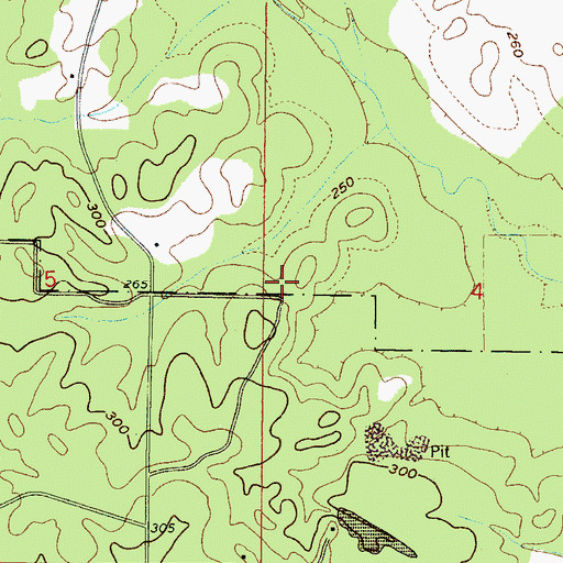 Topographic Map of Oak Grove Church (historical), MS