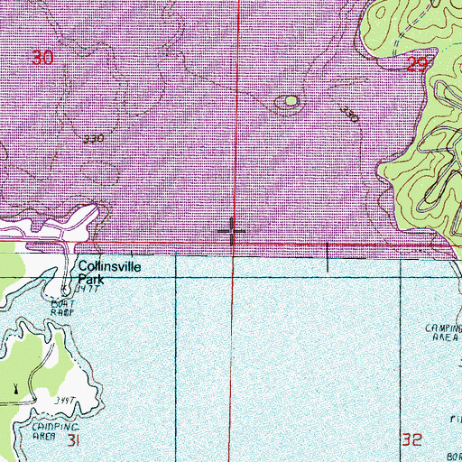 Topographic Map of Okatibbee Lake, MS