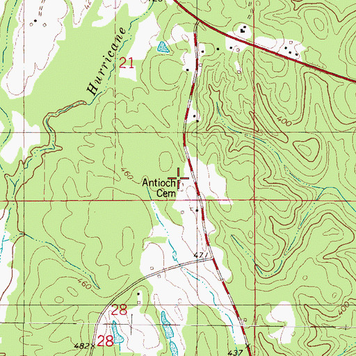 Topographic Map of Old Antioch Church (historical), MS