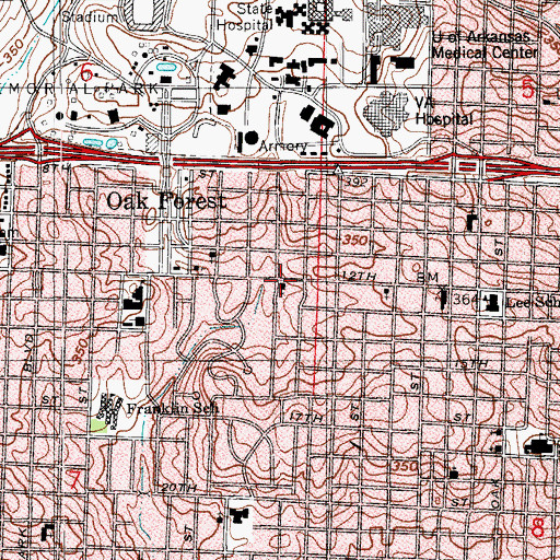 Topographic Map of Mercy Seat Missionary Baptist Church, AR