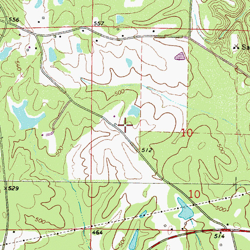 Topographic Map of Rawsonville (historical), MS