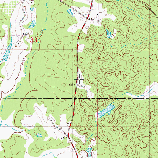 Topographic Map of Reynolds Store (historical), MS