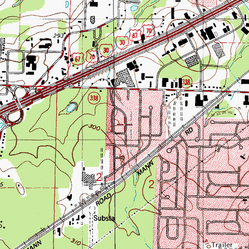 Topographic Map of Merrivale, AR