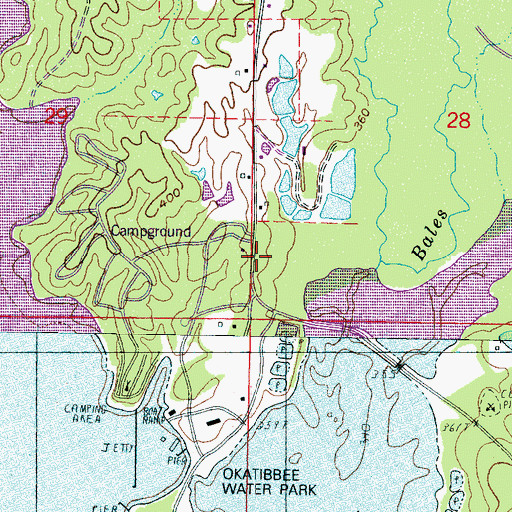 Topographic Map of Russels Store (historical), MS