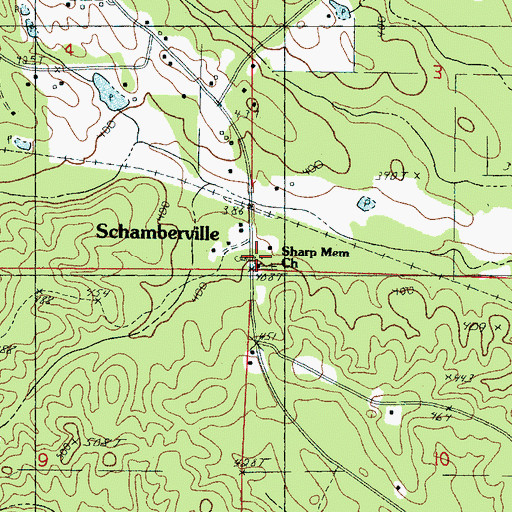Topographic Map of Sharp Memorial Church, MS