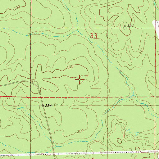 Topographic Map of Simmons Church (historical), MS
