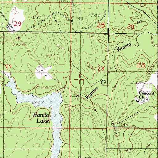 Topographic Map of Wanita Mill (historical), MS