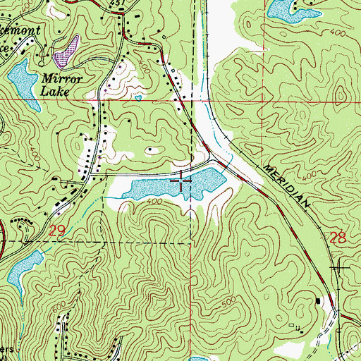 Topographic Map of Webb Lake, MS