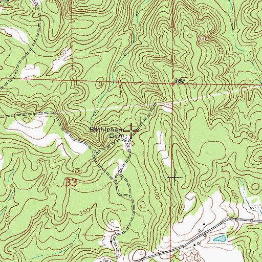 Topographic Map of Bethel Church (historical), MS
