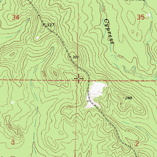 Topographic Map of Busby Game Refuge, MS
