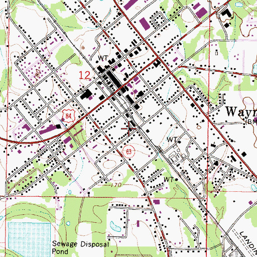 Topographic Map of Calvary Baptist Church, MS