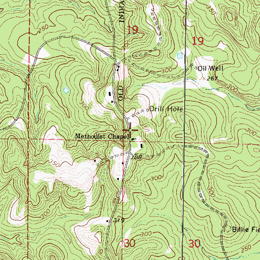 Topographic Map of Chaparral School (historical), MS