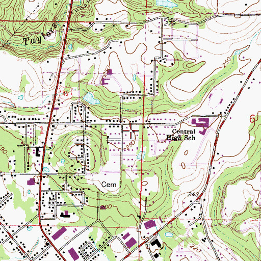 Topographic Map of Church of Christ, MS