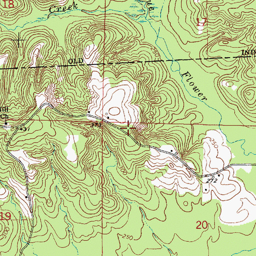 Topographic Map of Lions School (historical), MS