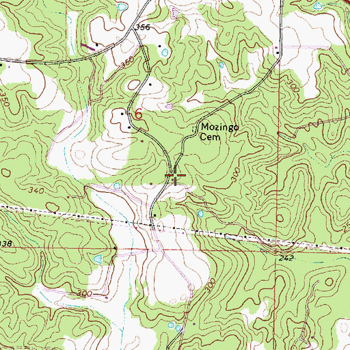 Topographic Map of Mozingo School (historical), MS