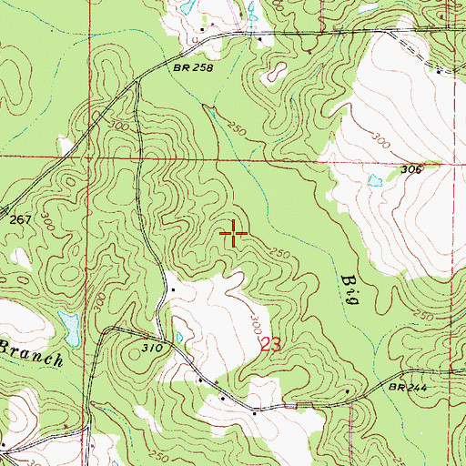 Topographic Map of Mozingo Store (historical), MS