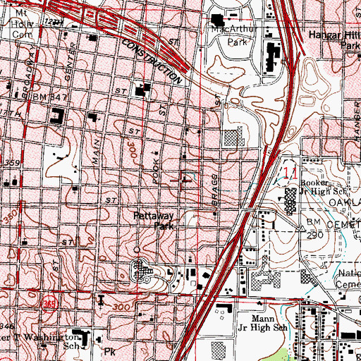Topographic Map of Metropolitan Baptist Church, AR