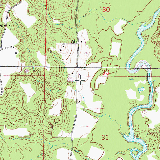 Topographic Map of Nobles Store (historical), MS
