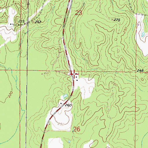 Topographic Map of Old Harmony Church (historical), MS