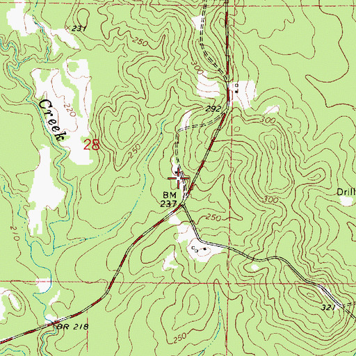 Topographic Map of Olive Branch School (historical), MS